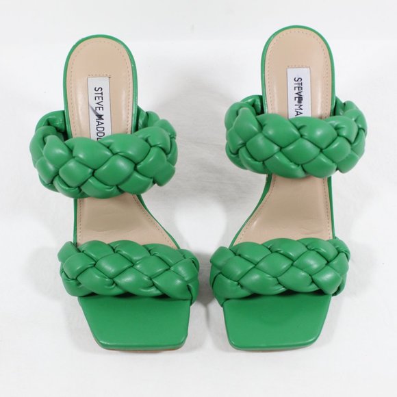 Steve Madden Kenley Braided Stiletto Slides - Green 7.5M - Picture 3 of 5